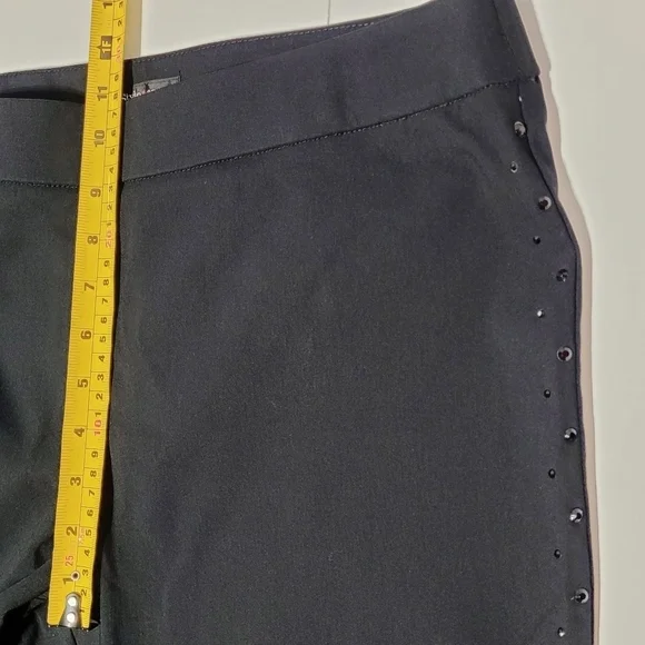 Style & Co. Black Pull on Leggins with Onyx Bling (L) - Picture 10 of 12